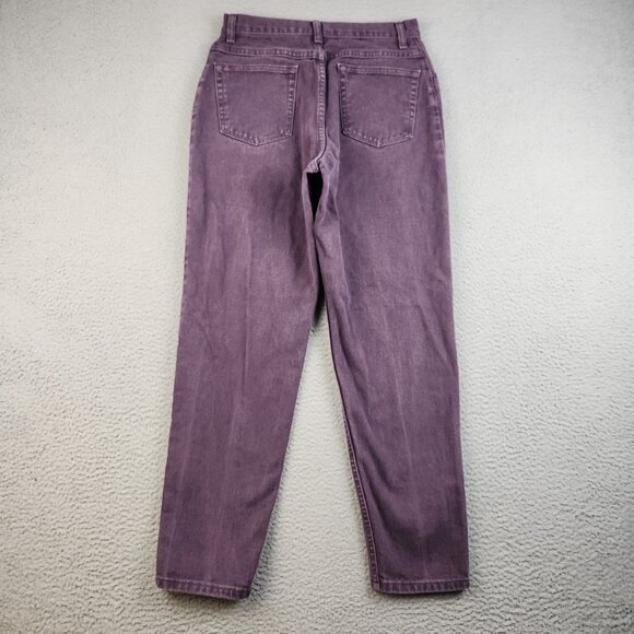 VTG Wrangler Jeans Womens 12 Purple Denim High Rise Straight Leg Mom USA Made - Picture 2 of 9